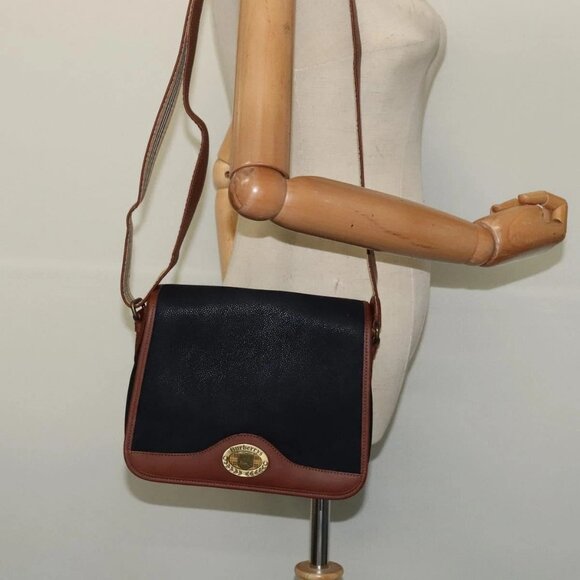 Burberrys Shoulder Bag Suede Leather Navy Auth BA2419 - Picture 15 of 16